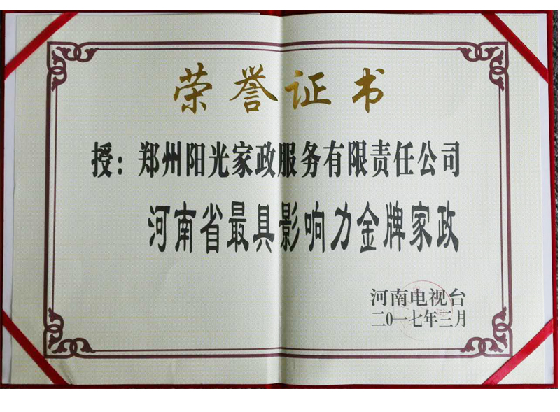 河南省*具影響力**家政